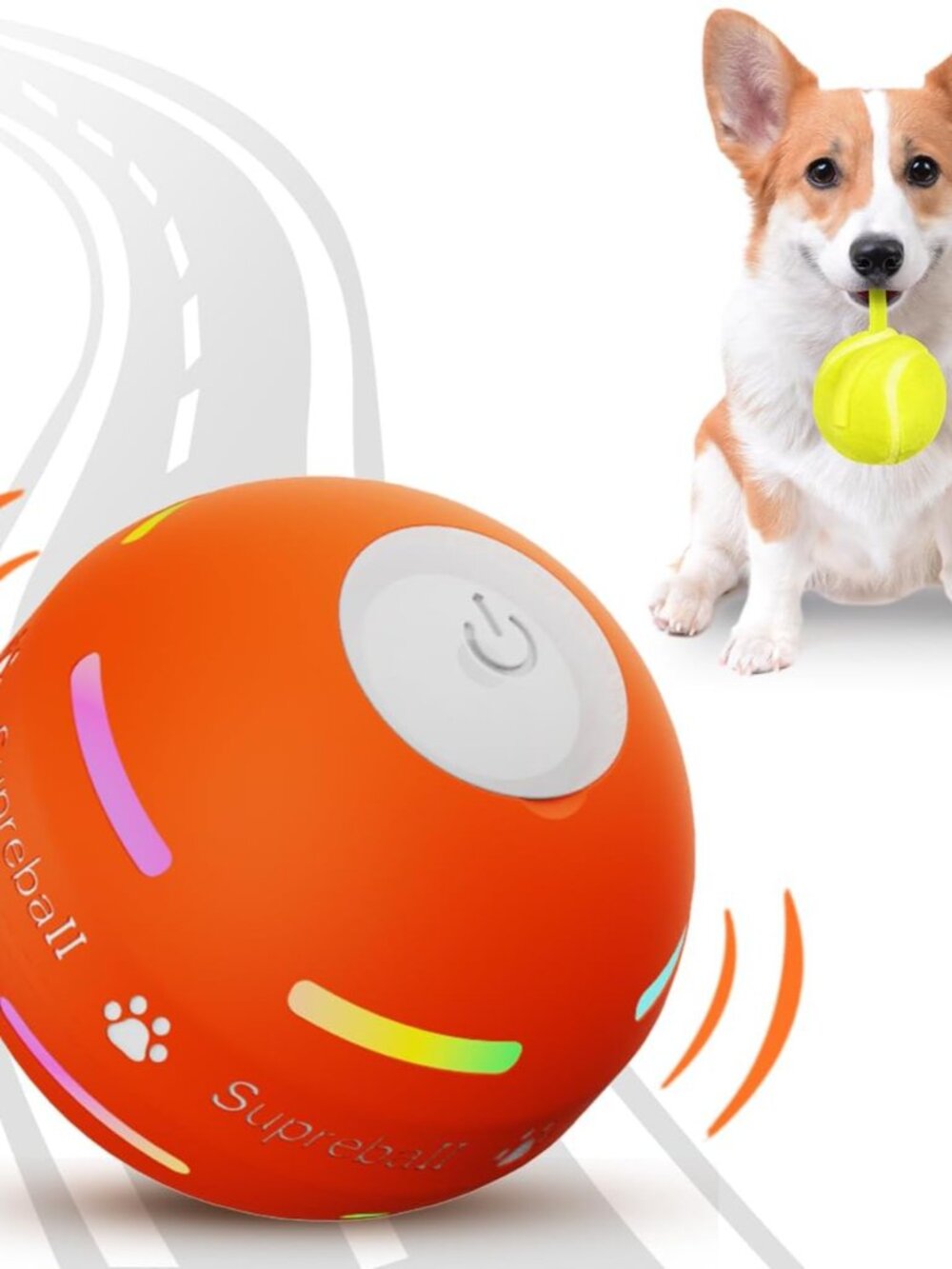Interactive Dog Toys Dog Ball, [Newly Upgraded] Durable Motion Activated Automat